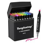 Tongfushop 40+2 Couleurs Feutre a Alcool, Feutres Coloriage Adulte, Marqueurs à Croquis Double Pointe avec Pochette de Transport et Espaceur, Marqueur Permanent pour Animation Art Esquisse