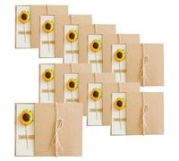 TONGIHS 10Pcs Cartes de vœux faites à la main,pour D'invitation,Marron | Papier kraft,17×12cm,Résistant aux déchirures,À la déformation,Idéal Cartes de vœux à créer soi-même,pour Les mariages