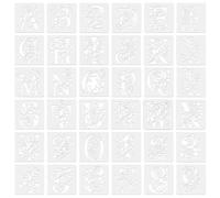 TONGIHS 36 Pièces Pochoirs de Lettres, Pochoirs de Chiffres, Pochoir d'alphabet 10.1 x 10.1cm,Styles Variés,Réutilisable - PET,pour la Peinture,Les Croquis,Le Scrapbooking,Le Dessin