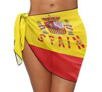 Tongluoye Cache-maillot de bain doux pour femme, paréo de plage transparent, Drapeau de l'Espagne, taille unique