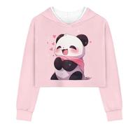 Tongluoye Hauts courts à manches longues pour filles et enfants, vêtements kawaii, Panda mignon rose, 11-12