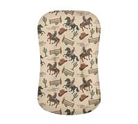 Tongluoye Housse de chaise longue pour nouveau-né de 0 à 12 ans, motif cheval de cowboy occidental, extensible, douce, Snuggle Me Lounger pour bébé de 0 à 24 mois, housse rembourrée pour chaise longue