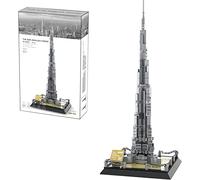 TongNS1 Dubai Burj Khalifa Modèle de blocs de construction, compatible avec les jouets d'architecture Legos, Collection Architecture World Landmark, 555 pièces, The World's Great Architecture Set