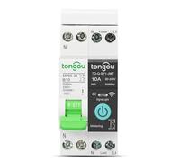 TONGOU Disjoncteur wifi Commutateur- 10A | Compteur d'Énergie rail din wi-fi | Intelligent Disjoncteur Type de Relais Interrupteur Connecté avec Wattmètre | Telerupteur wifi Smart life Tuya