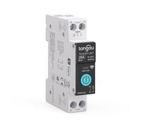 TONGOU DIY 1P+N - Commutateur WiFi à rail DIN 20A WLAN pour relais - Application iOS/Android TUYA/Smart Life - Commande vocale pour Smart Home avec mètre