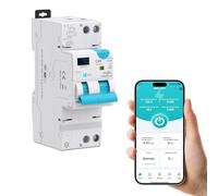 TONGOU RCBO Intelligent Interrupteur Différentiel 1P+N WIFI/TUYA App，Disjoncteur Fi Automatique Réarmable Type AC 6kA, Protection contre les surintensités et fuites Rail din (1-40A/ 30-100mA)