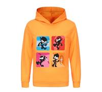 TONGQUD Ninja Sweat à capuche à manches longues en coton doux pour enfants, Orange, 9-10 ans