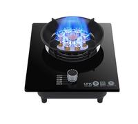 TONGRENYUYI Cuisinière À Gaz 33 Cm, 9 Brûleurs, Brûleur Wok À Anneau De Feu 7,0 KW, Dessus En Verre Trempé Noir, Protection Anti-extinction, Adapté À La Cuisine Domestique