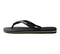 Havaianas Unisex Brasil Logo (Mini Me), Black/Black, 10/11
