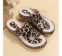 Tongs À Semelle Souple pour Femmes Chaussures de Marche Orthopédiques Sandales Confortables et Respirantes avec Soutien Plantaire Chaussures de Plage Décontractées,Marron,US7/EU38