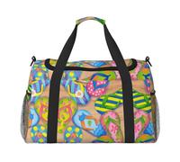 Tongs amusantes avec impression artistique, sac de gym, bagage à main, sac de week-end, sac fourre-tout et sac à bandoulière pour voyage et fitness