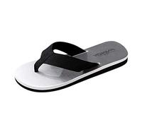 Tongs antidérapantes pour homme - Tongs de bain - Séparateurs d'orteils - Sandales simples - Sandales tendance - Chaussures d'été confortables - Semelle fixe - Chaussures de salle de bain, Noir , 40