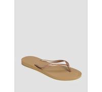 Tongs Beiges Et Dorées Pour Femmes Havaianas Slim 4000030-rosegold