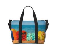 Tongs colorées avec imprimé ballon de plage imprimé drapeau de l'Italie, sac à main polyvalent pour voyage, sac de voyage à bandoulière pour tous vos besoins
