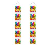 Tongs colorées - Bannières de porte à suspendre - Bannière de porte d'été - Bannière de fête - Fond photo pour les vacances de bienvenue - Décoration intérieure et extérieure