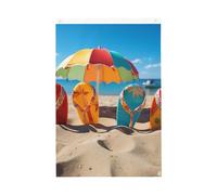 Tongs colorées en forme de ballon de plage, drapeau de bienvenue de jardin, 6 x 0,9 m, double face, ne se décolore pas, drapeau de cour, toile de fond pour photo, bannière pour cour, porche, pelouse