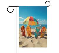Tongs colorées en forme de ballon de plage, drapeau de jardin, maison, pelouse, panneau de bienvenue, bannière double face, petits drapeaux personnalisés pour piscine, cour, extérieur, décoration