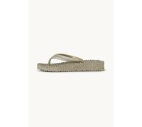 Tongs compensÃ©es Ã plateforme paillettes femme Ilse Jacobsen HornbÃŠk Beige 41