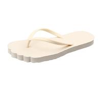 Tongs confortables et légères pour femme avec semelle antidérapante pour adulte Unisexe été Plage Toe Post Slip On, beige, 36.5 EU