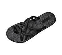 Tongs Confortables pour Hommes, idéales au Quotidien, pour la Plage, décontractées, à Semelle Plate, idéales pour se détendre, Style Printemps-été (Black, 43)