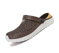 Tongs creuses décontractées pour couple chaussures de plage unisexes adaptées aux hommes sandales légères antidérapantes d’intérieur et d’extérieur modèles respirants pour temps humide ou (Coffee, 41)