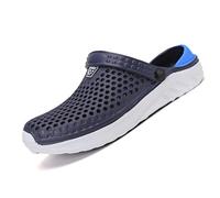 Tongs Creuses décontractées pour Couple Chaussures de Plage Unisexes adaptées aux Hommes Sandales légères antidérapantes d’intérieur et d’extérieur modèles Respirants pour Temps Humide ou (Blue, 41)