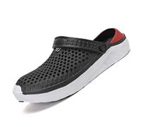 Tongs Creuses décontractées pour Couple Chaussures de Plage Unisexes adaptées aux Hommes Sandales légères antidérapantes d’intérieur et d’extérieur modèles Respirants pour Temps Humide ou (Black, 40)