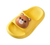 Tongs de bain pour enfant 28 - Pour fille - Respirantes - Légères et douces - Semelle antidérapante - Couleur unie - Imprimé animal - Pour l'intérieur et l'extérieur, jaune, 32 EU