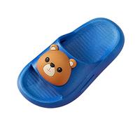 Tongs de bain pour enfant 28 - Pour fille - Respirantes - Légères et douces - Semelle antidérapante - Couleur unie - Imprimé animal - Pour l'intérieur et l'extérieur, bleu, 32 EU