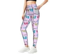 Tongs de calligraphie avec poches, leggings imprimés chaussures de plage pour femme, ensemble d'entraînement avec poches, pour la gym, le fitness et au quotidien, Noir , XXL