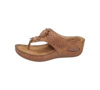 Tongs de massage pour femme - Sandales d'été compensées - Antidérapantes - Chaussures de loisirs - Style bohème - Respirantes - Confortables - Légères, marron, 40 EU