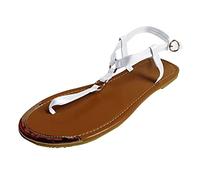 Tongs de plage pour femme - Tongs pour femme - Couleur unie - Vintage - Sandales romaines élégantes avec sangle réglable - Chaussures de marche antidérapantes - Chaussures de marche pour le week-end