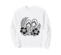 Tongs d'été avec Fleurs d'hibiscus et Fleurs Tropicales Sweatshirt