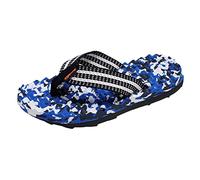 Tongs d'été tendance pour homme à fond plat, légères et confortables, motif camouflage, pantoufles de plage pour intérieur et extérieur, vacances, vacances d'été, noir foncé, 41 1/3 EU