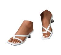 Tongs élégantes avec bride étroite et talon pour un usage quotidien, Blanc., 40 EU
