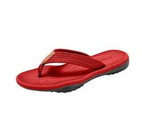 Tongs en cuir avec support de la voûte plantaire - Sandales d'été pour homme et femme - Talon incliné - Tongs de plage - Tongs en cuir souple - Sandales de bain - Sandales d'été antidérapantes, rouge