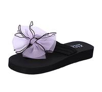 Tongs Femme Chaussures de Plage Butterfly Flower Sandal de Classe Moderne Confortable Nu Pieds Chaussons d'été élégantes Pantoufles été Plage Piscine Flip Flop (Purple, 39)