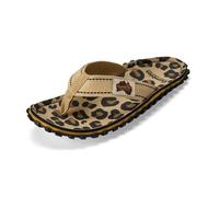 Gumbies Tongs Islander – En toile, semelle caoutchouc recyclé, intérieur coton – Léopard 40 Femme
