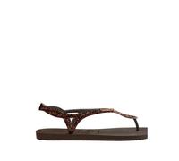 Tongs femme - Havaianas Luna Premium II - Marron foncé - Bretelles pailletées 37/38