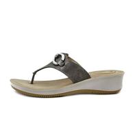 Tongs Femme - INBLU - Simili Cuir - Gris - Compensé 40