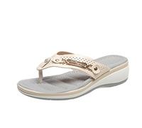 Tongs Femme Mode Orthopédique Cuir Confortable Soutien Voûte Plantaire Tongue Legere Yoga Mat été Plage Piscine Flip Flop Douche Antidérapante Caoutchouc Semell Décontractée Rome Dames Gladiateur
