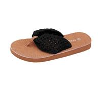 Tongs Femme Sandales Été Confortable Flip Flop Mule Compensées Plateforme Strass Tong Compensee Chaussures Orthopédiques Arch Support Talon Bloc Slippers Mariage Sandale Heels Le Noir Size 41