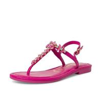 Tongs Femme - TAMARIS - Cuir Fuchsia - Talon plat 1 cm - Bijoux 37