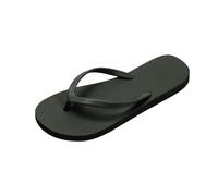 Tongs fines pour femme - Sandales plates pour femme - Convient pour l'été, la salle de bain, la plage, la piscine, la lumière - Tongs basiques en caoutchouc souple - String S, Noir , 38.5 EU