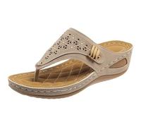 Tongs Fleurs 3D Femme Résistants en Cuir PU Sandales Compensées Élégantes Claquettes Décontractées Talon Compensé Semelles Souples Confortables Tendance Et Chic Légères Chaussures De Plage