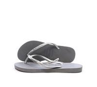 Tongs femme Havaianas Slim Logo Metallic Gris 41/42