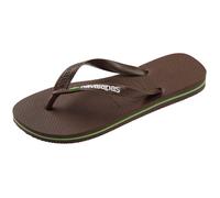 Havaianas HAV.Brasil Logo Sandales unisexe pour adulte, Café/blanc, 47/48 EU