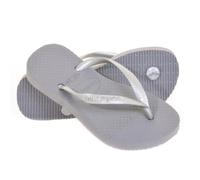 Tongs Havaianas Slim pour Femme - Gris - Logo en relief - Semelle intérieure en relief riz 38
