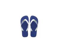 Tongs Logo Brésil - HAVAIANAS - Mixte - Bleu - Garçon - Caoutchouc 43/44