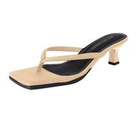 Tongs Mode Femme Sandales été Confortable Escarpins Petit Talon Hauts avec Bride à La Cheville pour Femmes avec Plateforme Cachée Chaussures Confort Chic Respirant AntidéRapante Claquettes